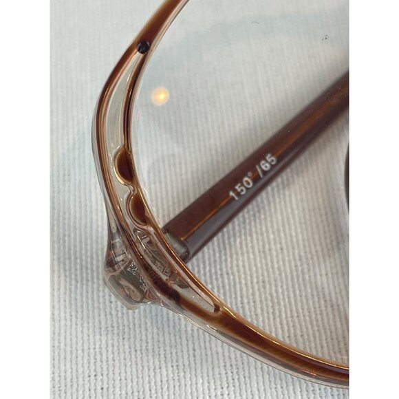 Vintage Clear & Brown Round Eyeglass Frames Full Rim - Picture 10 of 10